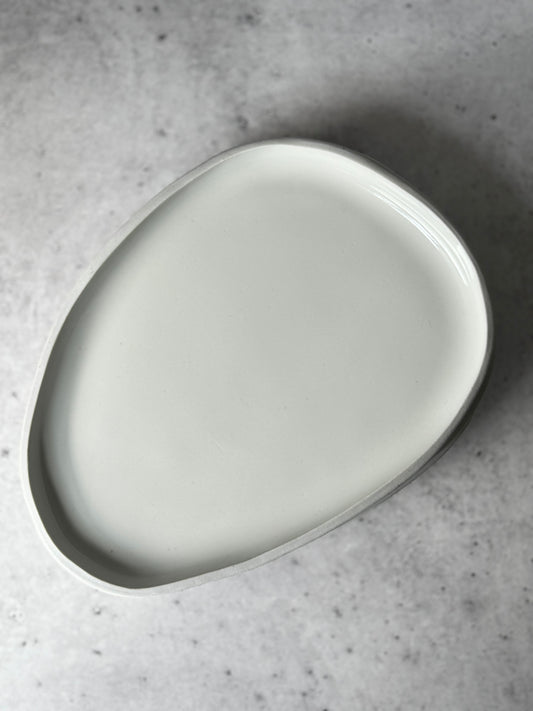 Intention Tray - Stone - Glossy White (English Porcelain)