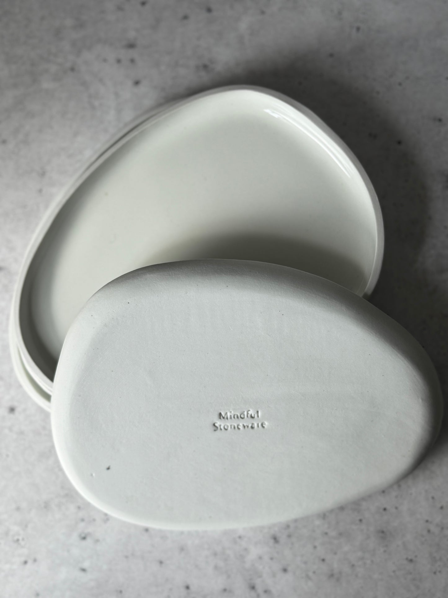 Intention Tray - Stone - Glossy White (English Porcelain)